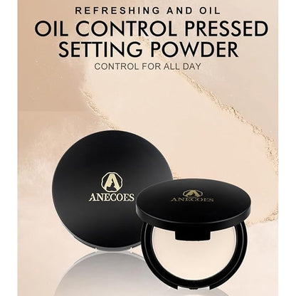 Matte Pressed Powder Makeup Breathable Flawless Foundation 2 Colors, Face Setting Powder Oil-control Moisturizing Non-Sticky,Waterproof Long Lasting Finishing Powder (#01Translucent)