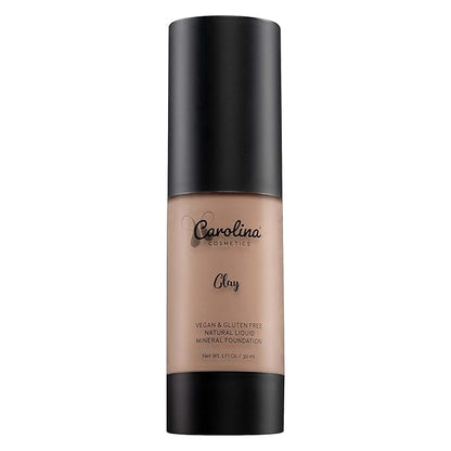 Plant-Based Foundation in Clay Shade - Hydrating, Pore-Minimizing & Buildable Coverage - Vegan, Non-GMO, Gluten-Free, Paraben-Free - Sun Protection - 1Fl Oz