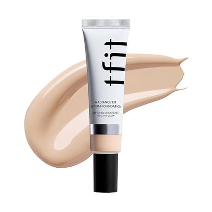 Radiance Fit Serum Foundation - Flawless Coverage, Dewy finish, Long-lasting, Lightweight, Korean Makeup,1.05 Oz. (C01 Porcelain, 1.05 Oz.)