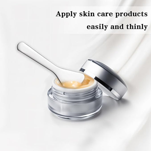 3Pcs Mini Metal Cosmetic Spatulas, Stainless Steel Skincare Spatulas Small Makeup Spatula Makeup Cream Spoon Beauty Tools for Mixing and Sampling Masks Skin Care Creams Eye Cream Essences