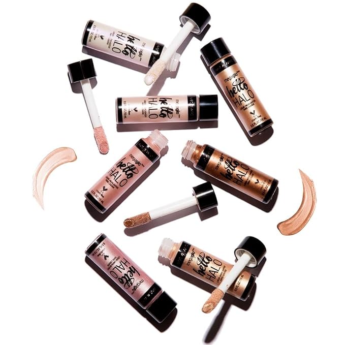 wet n wild MegaGlo Hello Halo Liquid Highlighter Makeup, Shimmer, Rose Gold Halo, Goodbye