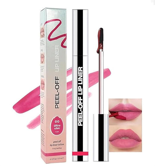 Waterproof & Smudge Lip Gloss with Matte Finish,Long-Lasting Proof Peel Off Lip Stain for All Skin Types, Peel Off Lip Liner Stain Tattoo(00#-Delicate Pink, 1 Count (Pack of 1))