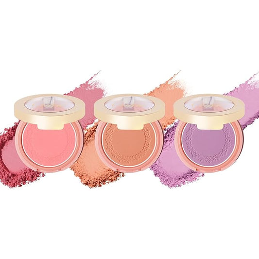 Oulac Powder Blush for Light to Fair skiin tone,Different Color Blush for Daywear in Style,