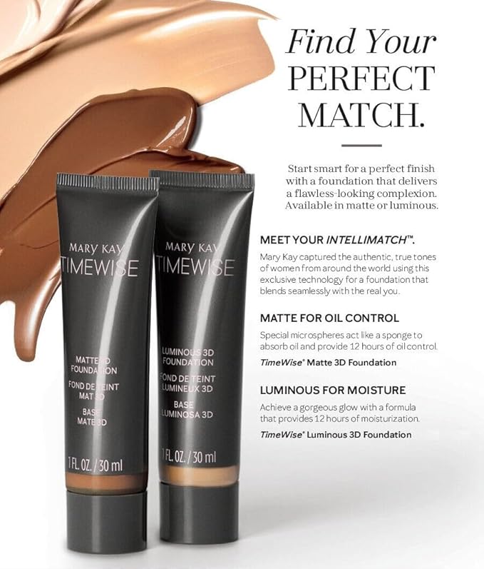 Mary Kay TimeWise Luminous 3D Foundation 1 Fl oz. / 30 ml - Beige W 160