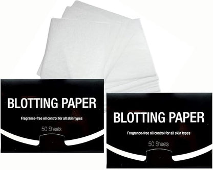 2 Pks FRAGRANCE-FREE Unscented Natural Abaca Blotting Paper - 100 Oil Blotting Sheets - Makeup Friendly UNISEX Oily Skin Shine Blotter Photography Zoom Meetings Travel Gym School - MADE IN TAIWAN