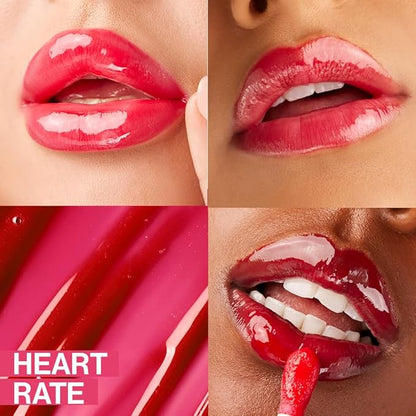 wet n wild Lip Oil - Lightweight, Non-Sticky, Hydrating & Nourishing Formula with Marula & Jojoba Oils, Vegan & Cruelty-Free - Heart Rate (Pack of 2)