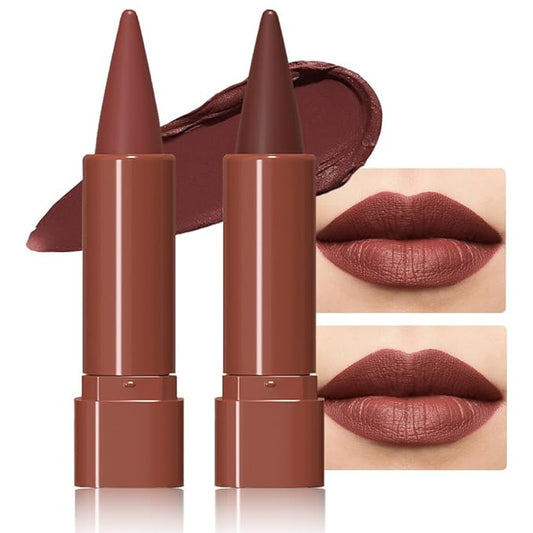 Sculpting Matte Lip Liner pencil,Gradient Matte Lipstick Crayon,Smooth Creamy Texture lip Pencil, Waterproof Smudge Proof Lipstick Pencil,Highly Pigmented Lip Makeup,Vegan Beauty.03#+08#