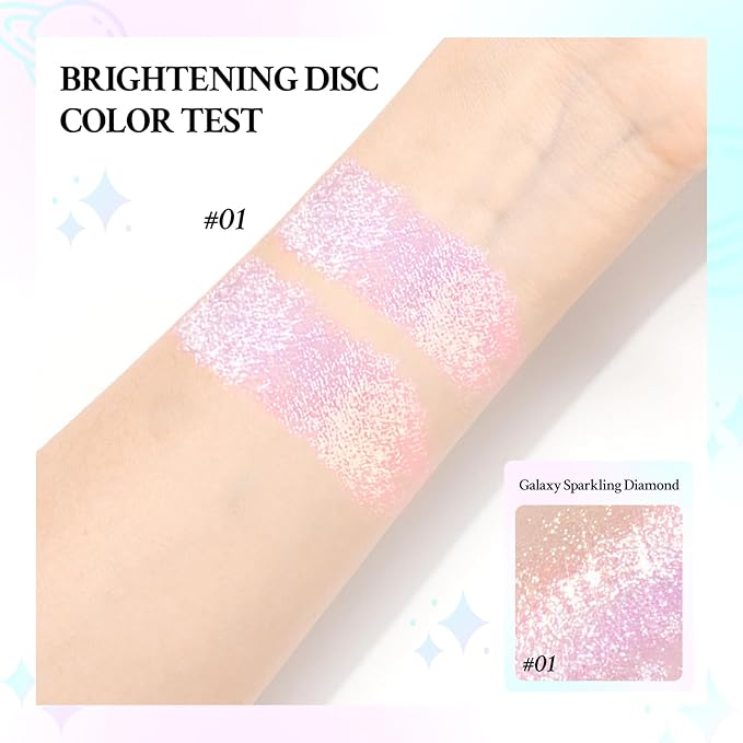 Chameleon Face Highlighter Palette, Multichrome Glitter Shimmer Highlighter Makeup, Holographic Sparkle Color Shifting Inner Corner Eye Highlighter Illuminator, Silky Creamy Mineral Eyeshadow1