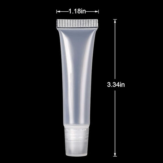 100 Pcs 10 ml Lip Gloss Balm Tubes Refillable Empty Tubes Clear Cosmetic Containers Soft Tube (10ML, 100)