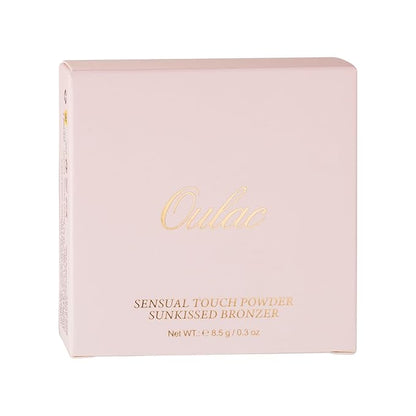 Oulac Shimmer Bronzer Powder Face Makeup with Mirror - Natural SunKissed Bronzer Look,Highly Pigmented Cream Bronzer, Long Lasting Glow, Easy to Blend, Vegan & Cruelty-Free B02