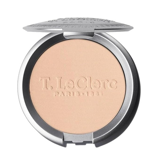 T.LeClerc Rice Compact Powder – Anti-Aging Pressed Powder with Brown Rice Ferment – Long-Lasting Natural Matte Finish – Moisturizing | Non-Comedogenic Face Powder (SABLE, 9G)