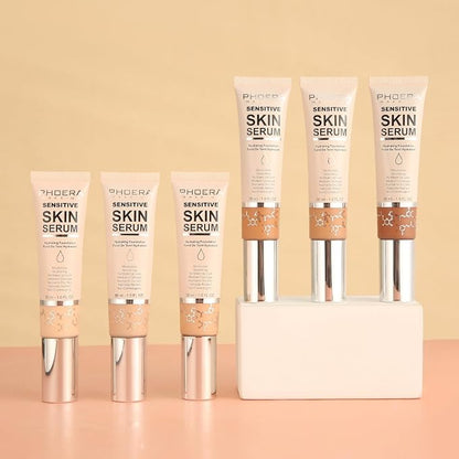 PHOERA Hydrating Serum Foundation,Flawless Full Coverage and Hypoallergenic Makeup Base Foundation. (N04 Sand, norm)