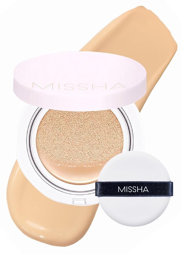 MISSHA Magic Cushion Foundation No.23 Natural Beige for Light with Neutral Skin Tone, Flawless Coverage,Dewy Finish,Easy Application for All Skin Types
