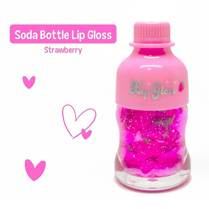 Hot Focus | Strawberry Flavored Lip Gloss Set – Assorted Fruity Lip Gloss Flavors, Non-Toxic Makeup for Kids & Teens