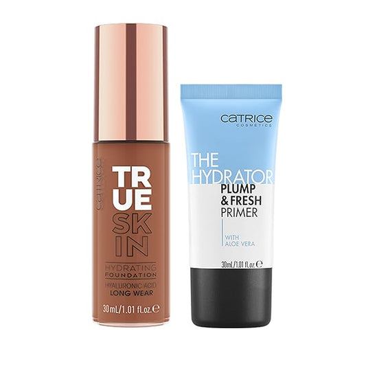 Catrice | True Skin Foundation 94 & The Hydrator Plump & Fresh Primer Bundle | Full Coverage Makeup | Vegan & Cruelty Free