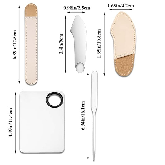 Incauca Foundation Mixing Palette with Make Up Spatula Tool, Metal Makeup Mixing Tray Mixer, Foundation Plate for Liquid Makeup, Nail Blending, Cosmetic Scoop Skin Scraper for Skincare Facial Beauty