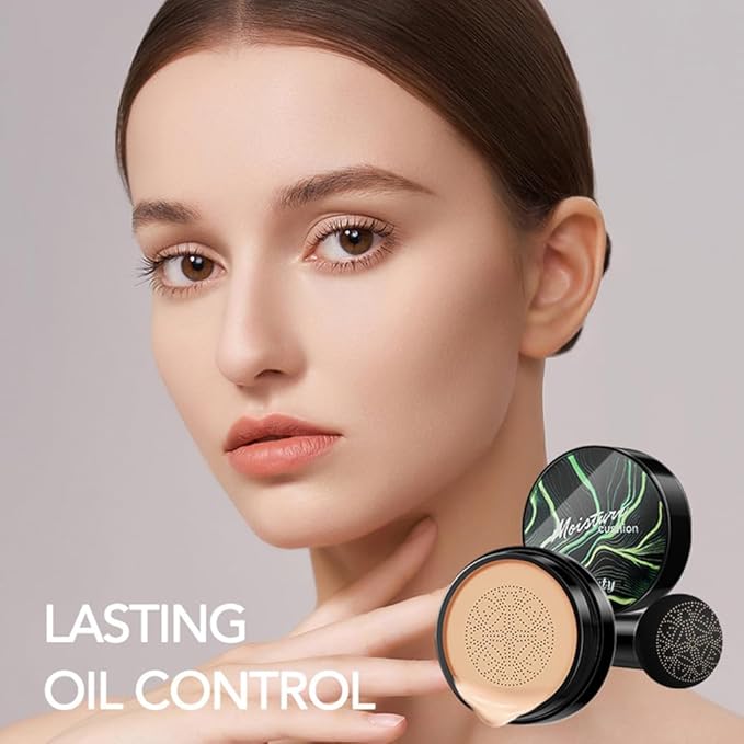GL-Turelifes Mushroom Head CC Cream Air Cushion Face Foundation Water Feeling Flawless BB Cream Moisturizing Oil Control,Long Lasting & Smoothing Natural Concealer (#04Nude, 0.53 oz)