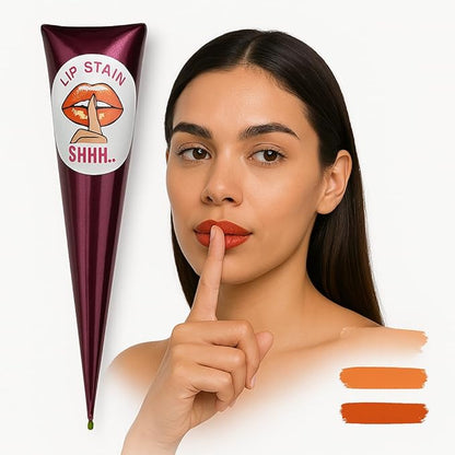 Shhh LIP Stain. 100% Organic wipe off Lip Stain Ready to use. Premium Quality Cone. Water resistance