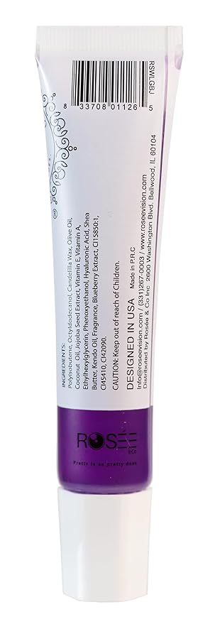 ROSÉE & CO Rosee Lip Gloss Vegan & Cruelty Free Treatment, Professional Make up, Long Lasting Glossy with Shea Butter, Moisturize, Protect & Smooth, High Shine, Non-Sticky (l. Blueberry Jelly, 0.5)