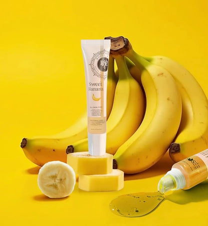 ROSÉE & CO Rosee Lip Gloss Vegan & Cruelty Free Treatment, Professional Make up, Long Lasting Glossy with Shea Butter, Moisturize, Protect & Smooth, High Shine, Non-Sticky (s. Sweet Banana, 0.5)