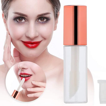 Case of 45 packs, Empty Plastic Clear Lip Gloss Tubes Lip Balm Bottle Container Rose Gold Transparent 1.2ML Makeup Tool for Women (45 pcs, Rose Gold)