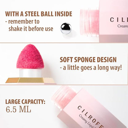Cilrofelr Soft Cream Liquid Blush, Creamy Blush Makeup for Cheek, Dewy Finish, Buildable Pigment, Lightweight, Long Lasting, For Natural-looking Flush & Everyday Wear - Inspired (0.22 fl. oz.)
