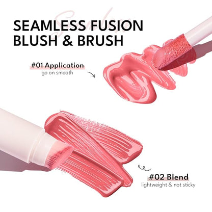 MAKEUPNOW Eye Primer with Liquid Blush for Cheeks | Build-in Brush - Application & Blending All in One #L001