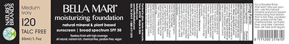 Bella Mari Natural Moisturizing Foundation, Medium Ivory (I20); 1.7floz Glass