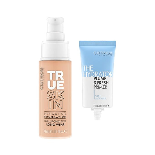 Catrice | True Skin Foundation 15 & The Hydrator Plump & Fresh Primer Bundle | Full Coverage Makeup | Vegan & Cruelty Free