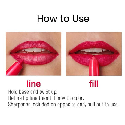 12 Colors Matte Lipstick Pen Lip Liner Pencil Set Waterproof Matte Lip Crayon Non-sticky Long-lasting Wear with Built-in Sharpener