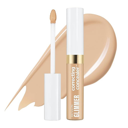 Revlon Glimmer Correcting Concealer, Liquid Under Eye Makeup, Made with Caffeine, Vitamin C, & Stevioside, 115, 0.3 fl oz