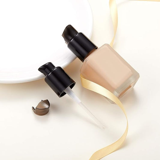 Boao 4 Pcs Replacement Foundation Pump Black Plastic Cosmetic Liquid Make up Bottle Pump Replacement Tool for Foundation Dispenser
