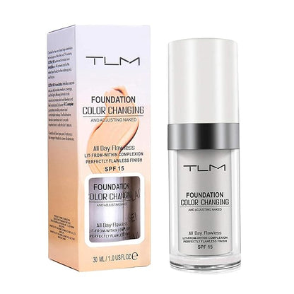30ml TLM Flawless Color Changing Liquid Foundation Makeup Change To Your Skin Tone By Just Blending