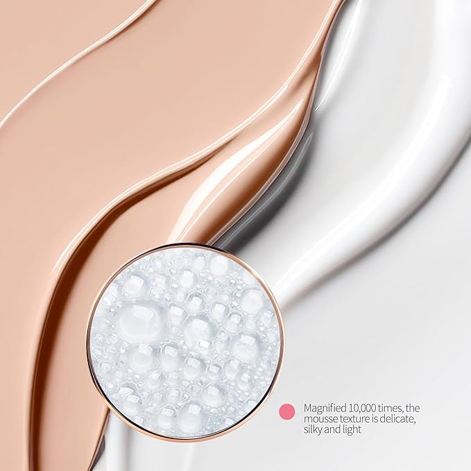 BLUE LOVE Liquid Foundation Mousse Texture, Full Coverage Foundation For Mature Skin, Face Makeup Tone Up Cream Skin Foundation Concealer For Combination & Oily Skin (Skin Color)