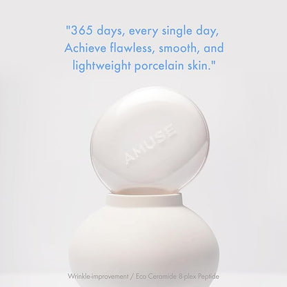 Amuse SEOUL Ceramic Skin Perfector Cushion Foundation 03 HONEY | Long-lasting, Lightweight, Semi-matte, Flawless Coverage, Hypoallergenic, Vegan, Korean Beauty (15g / 0.52oz.)