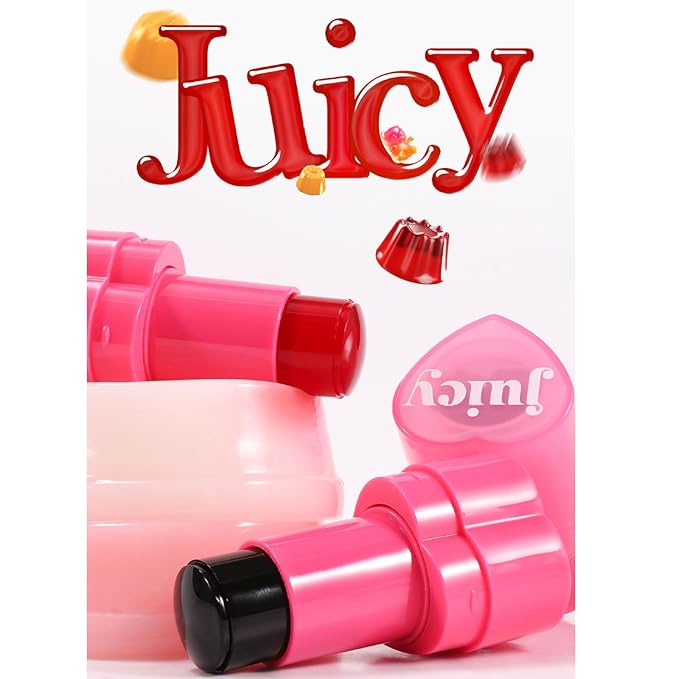 Cooling Water Jelly Tint Blush, Multi-Use Love Blush Tint Stick, Sheer Lip & Cheek Stain Makeup Stick, Moisturizing Buildable Bouncy Jelly Texture, Cruelty Free (04#, 0.32oz)