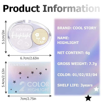 Face High Lighters Makeup Glitter Illuminator Pressed Powder Luminizers Eyeshadow Palette Powder for Face Body Cheek Skin 1#