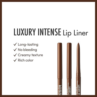 Professional Lip Liner, Long-Lasting Luxury Intense Lipliner, Creamy Retractable Easy to Use Richly Pigmented Lip Liner Pencil 3 PCS (Dark Brown)
