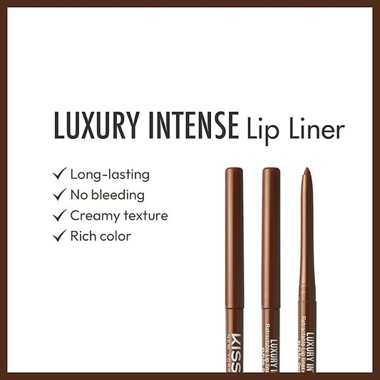 Professional Lip Liner, Long-Lasting Luxury Intense Lipliner, Creamy Retractable Easy to Use Richly Pigmented Lip Liner Pencil 3 PCS (Dark Brown)