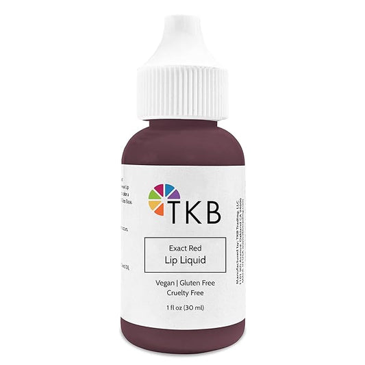 TKB Lip Liquid Color | Liquid Lip Color for TKB Gloss Base, DIY Lip Gloss, Pigmented Lip Gloss and Lipstick Colorant, Made in USA (1floz (30ml), Exact Red)