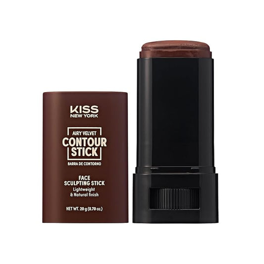 Airy Velvet Contour Stick, Cool Toned Face Sculpting Cream Makeup, Buildable with Lightweight Natural Finish, Hyaluronic Acid & Green Tea Extract (8 Deep, 0.70 Ounce)