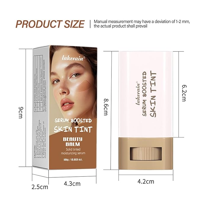 Beauty Balm Serum Boosted Skin Tint,Foundation Stick,Lightweight Solid Tinted Foundation Stick for Flawless, Radiant & Dewy Finish, All-Day Wear (#3)