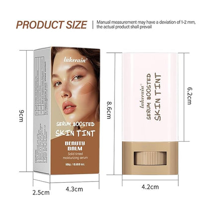 Beauty Balm Serum Boosted Skin Tint,Foundation Stick,Lightweight Solid Tinted Foundation Stick for Flawless, Radiant & Dewy Finish, All-Day Wear (#3)