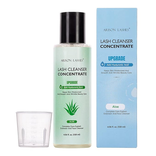 ARISON LASHES Lash Shampoo Concentrate - 120ml Large Capacity Eyelash Cleanser for Professional Extensions, Makes 24 Bottles of 60ml Aloe Lash Shampoo