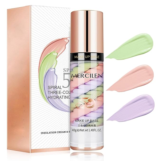 One Step Color Corrector, Primer Face Makeup Base, 3 In 1 Isolation Cream, Makeup Primer Skin Tone Correcting and Brightening Primer, Oil Control Moisturizing Face Skin Corrector