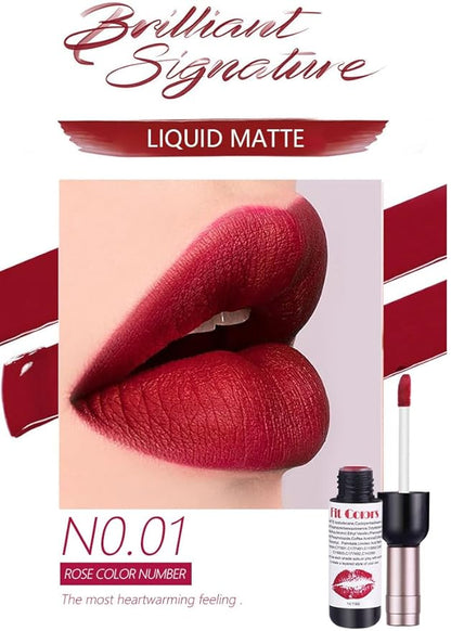 3Pcs Wine Bottle Lip Tint Stain, Matte Liquid Lipstick Lip Gloss Set for Women, Long Lasting Lip Stain Wine Lip Tint, #1#2#6