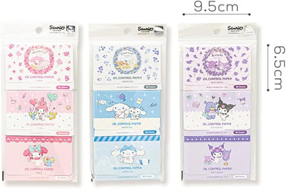 Cinnamoroll's Green Tea Extract Facial Oil Blotting Paper 150 Sheets - Officially Licensed - Packaged in Portable Casing