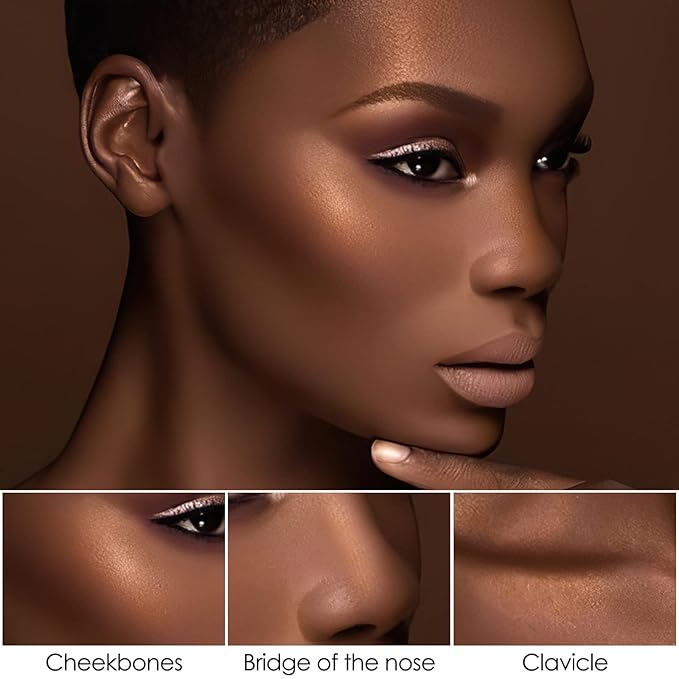 FOCALLURE 2 Pcs Mineral Cream Contour Stick,Moisturize Highlighter and Bronzer Pen,Non Stick Face Brightens & Shades Pencil,Long Lasting & Smooth Gliding Face Illuminator Makeup,Medium-deep