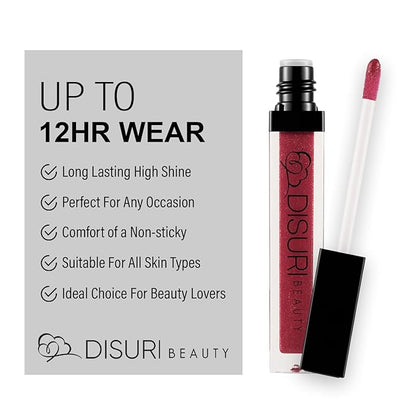Shimmer Lip Gloss - Non-Sticky Girls Gloss - Long Lasting High Shine - 0.7 FL Oz Gloss for Girls & Women - Cruelty Free - (Pinky Promise: S22)