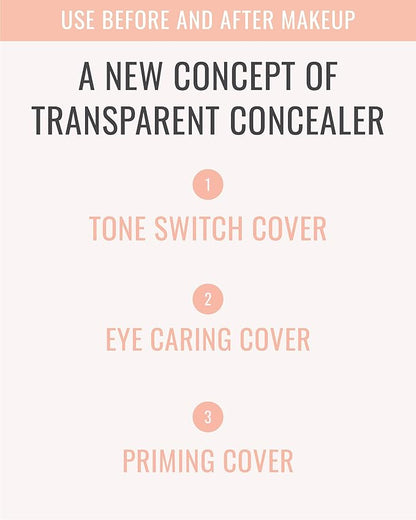 VDL Expert Color Under-Eye Primer (Salmon, 0.19 oz) - Color-Correcting Concealer for Dark Circles, Uneven Skin Tone. Hydrating, Smooth. Korean Makeup.